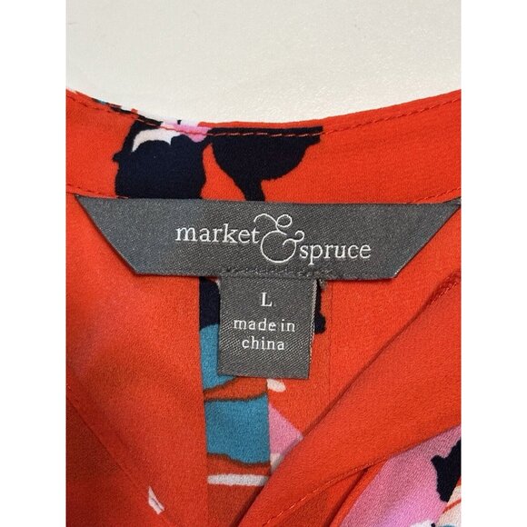 Market & Spruce Stitch Fix Tank Top Sleeveless Women Large Shell Blouse Floral - Picture 3 of 6